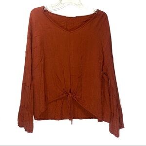 Olive & Leaf Boutique Leopard Tie Waist Top Women’s Small